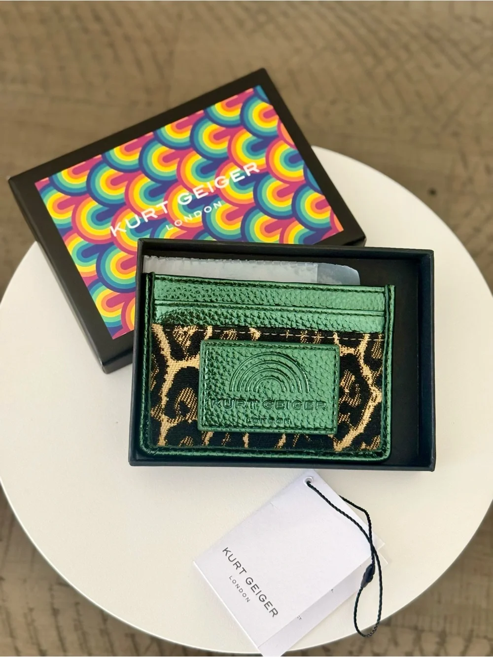 Kurt Geiger London Southbank Green Leather Card Holder – NWT with Box